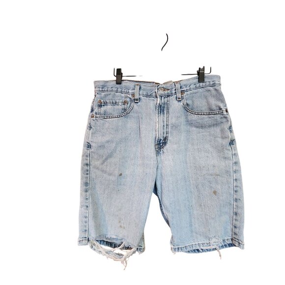 Levis 505 Vintage Light Wash Denim Shorts Mens 32 Distressed - Picture 1 of 3